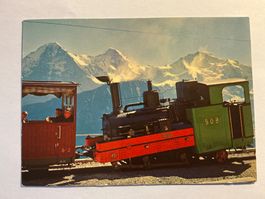 Postkarte Schynige Platte Alte Dampfloki Eiger Mönch Jungfra