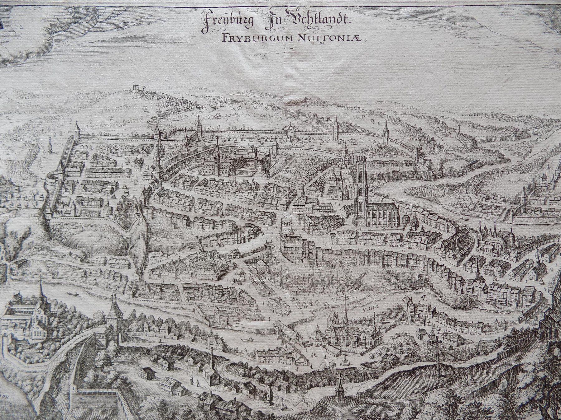 Incisioni: Fribourg Freiburg von Merian – Usato da Risch venduto da Rischli15 2