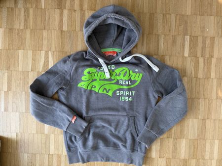 Superdry Hoodie Kapuzenpullover, Grau, Gr. M, wie NEU