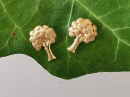 1 Paar 18Kt. Gelbgold Ohrstecker Motiv "Baum"