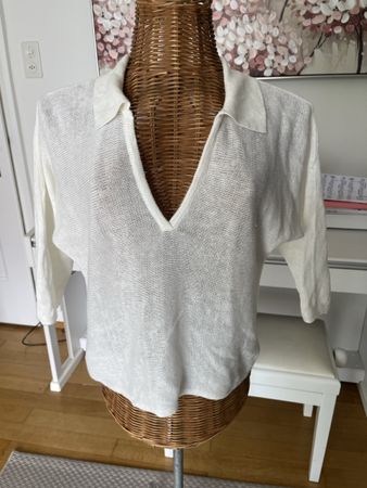 Nile Leinenpullover, weiss, XS (S)