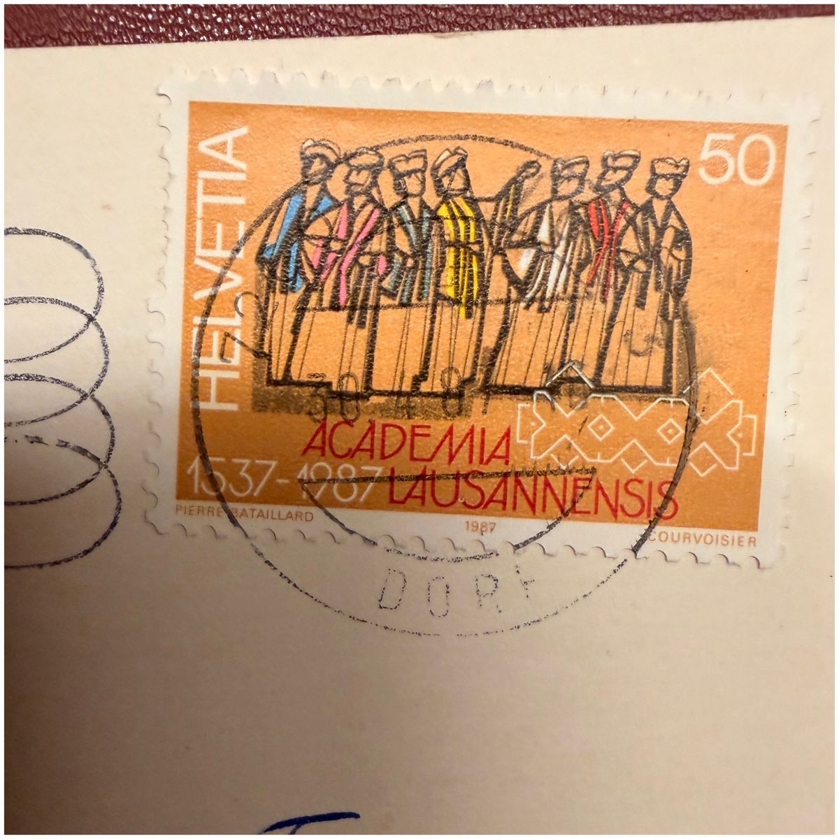 Ansichtskarten: Postkarte von Davos - Versendet 30.4.87 – Gebraucht aus Schlieren von RoPue 2