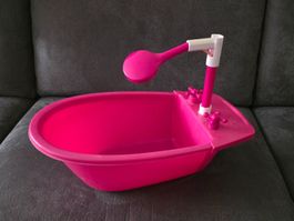 Rosa Puppen Badewanne mit Dusche - Top Zustand!