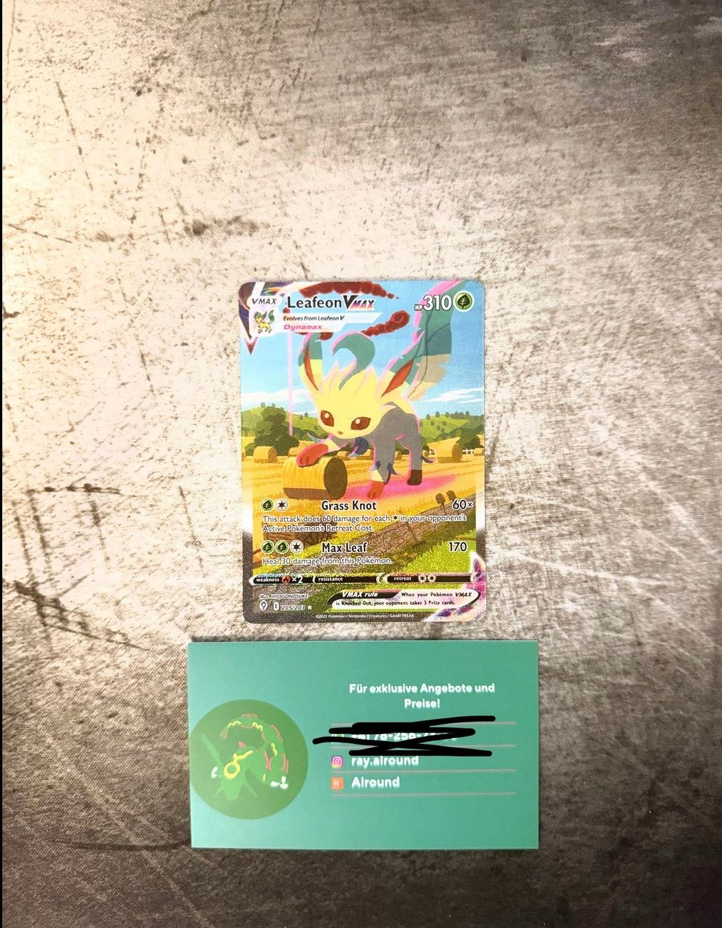 Pokémon Carte collezionabili: Pokemon Leafeon VMAX 205 ENG – Usato da Basel venduto da ray.alround