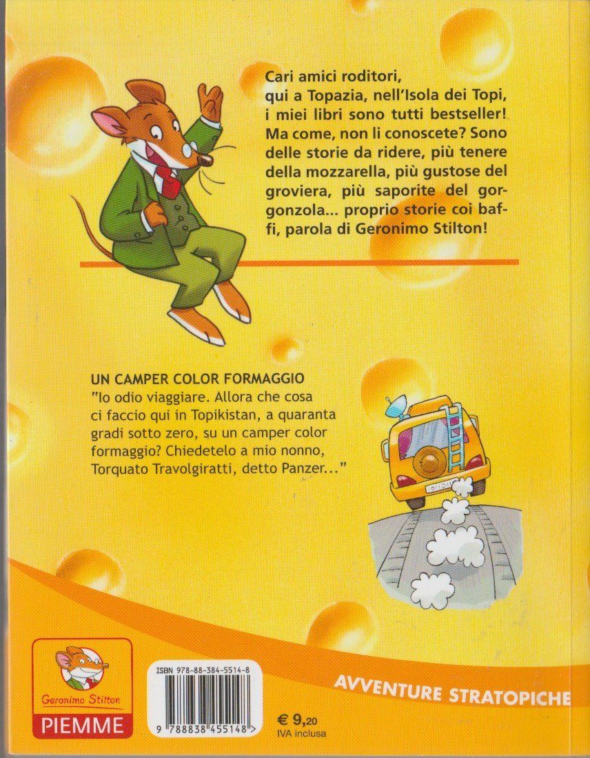 Libri: italian GERONIMO STILTON # 2 UN CAMPER COLOR FORMAGGIO – Usato da Vezia venduto da Aquarius_Age 1