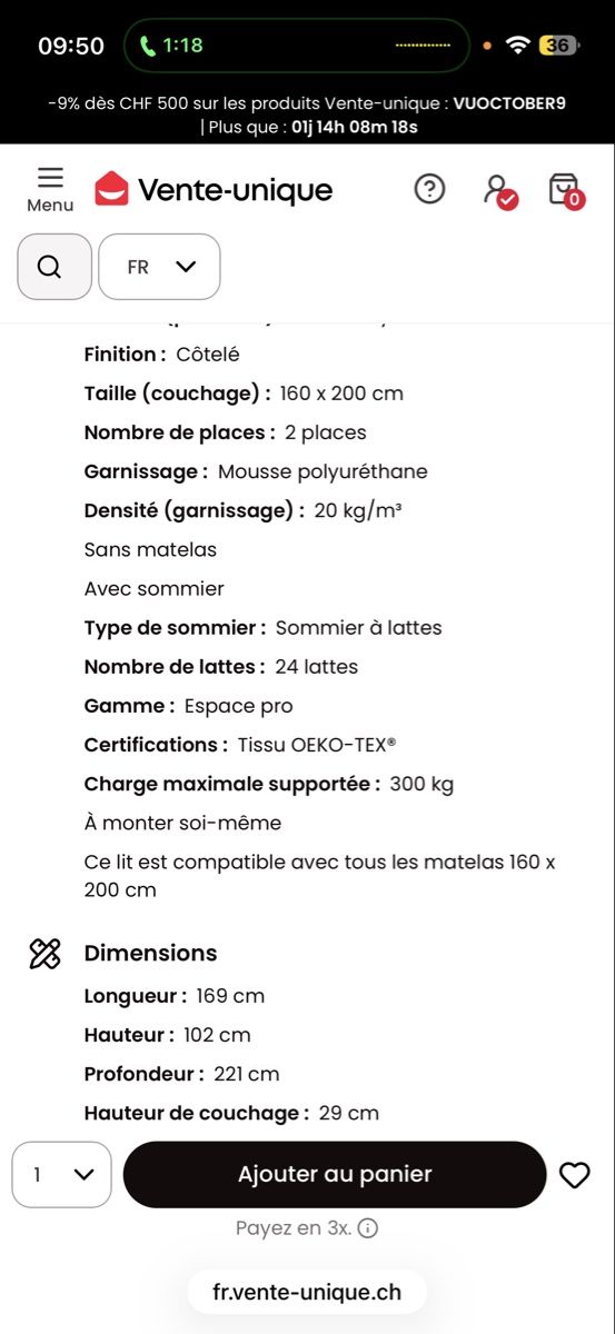 Betten: Lit coffre velour 160x200 – Neu (gemäss Beschreibung) aus Clarens von Louiise13 7