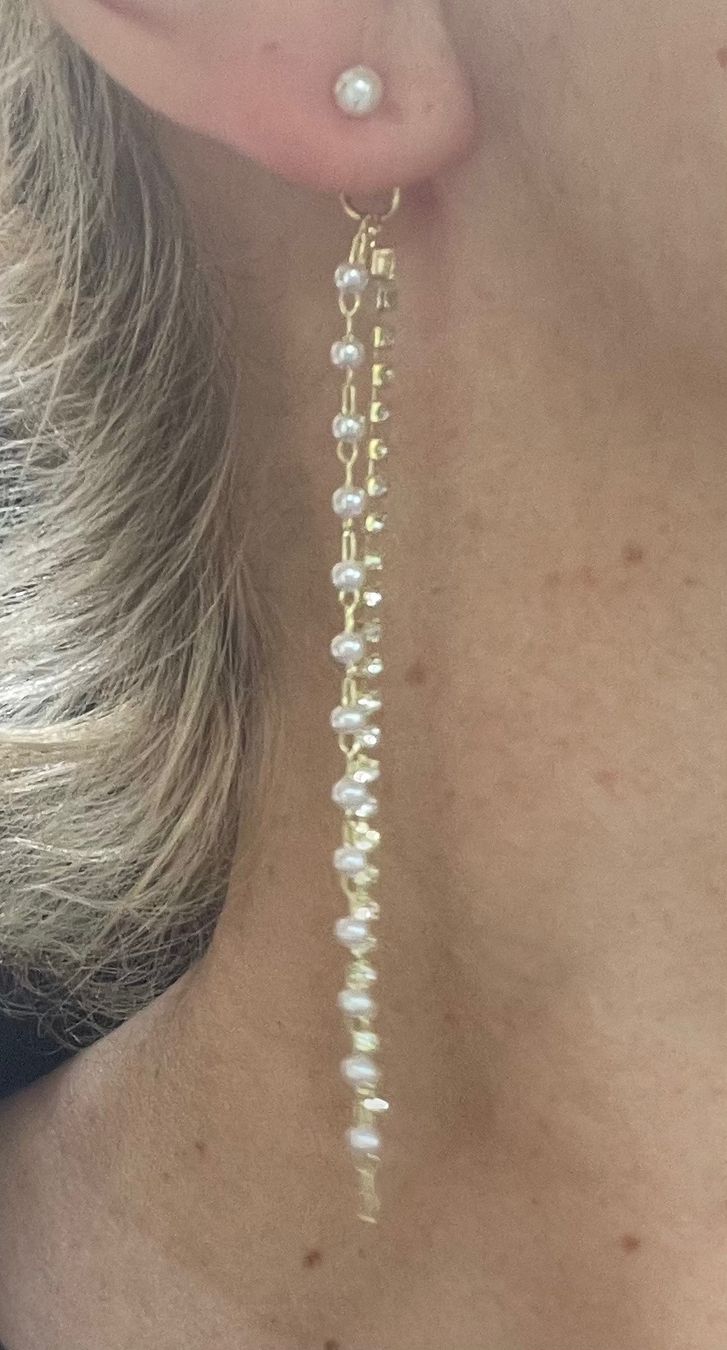 Ohrringe & -stecker: Orecchìni lunghi con perle e catene-Chic e elegante – Neu und originalverpackt aus Gordevio von LanaZimm 1