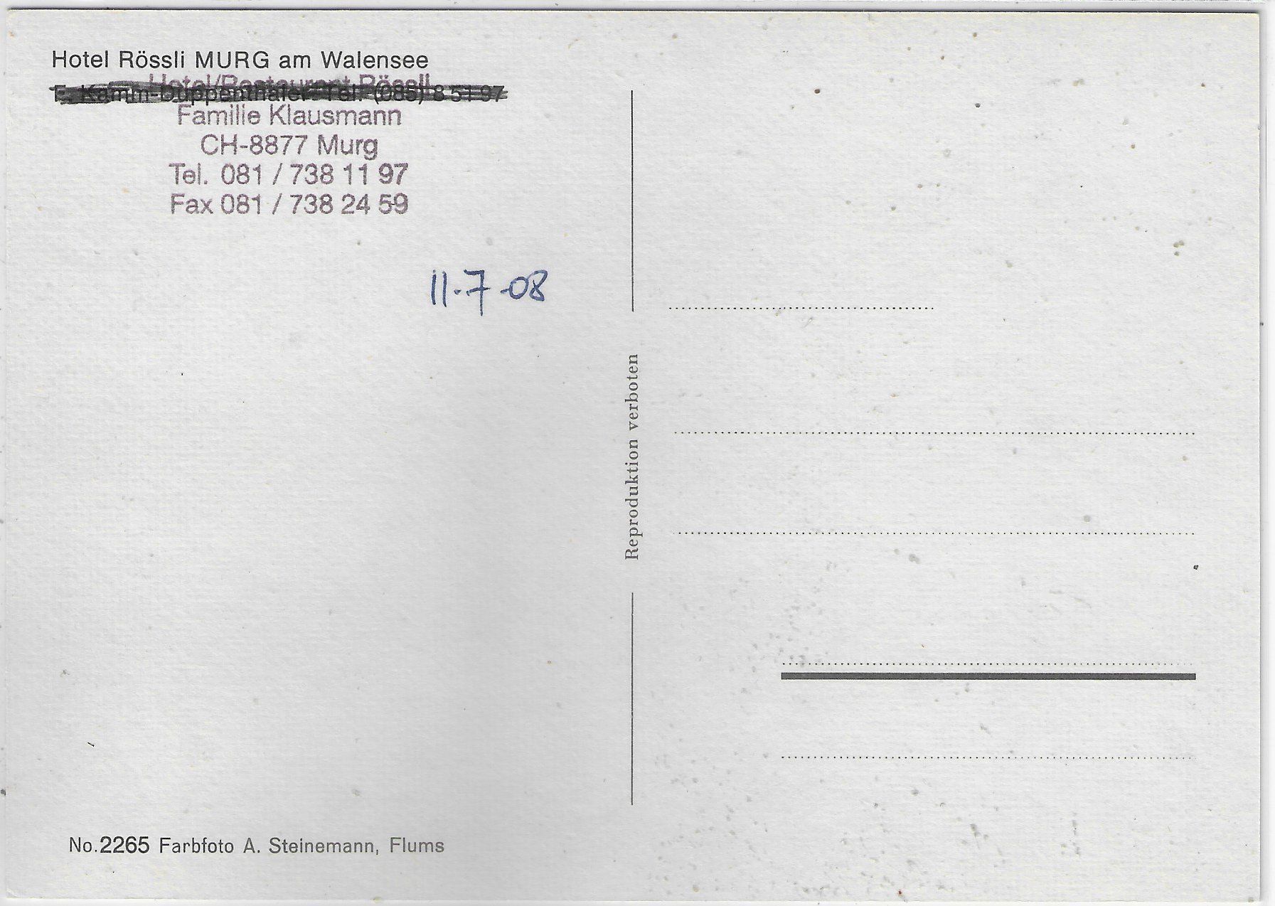 Cartoline postali: Hotel Rössli - Murg – Usato da Ettingen venduto da Kartenplanet 1
