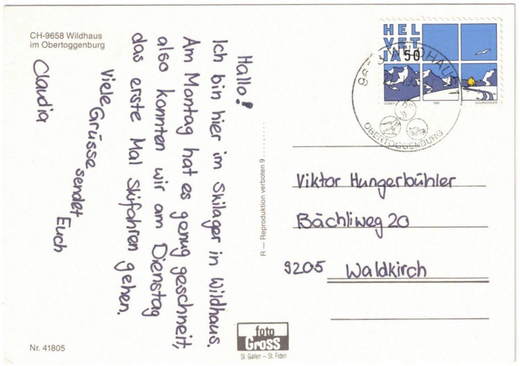 Cartoline postali: Wildhaus - 3 Bild AK – Usato da Binningen venduto da Mountainrider 1