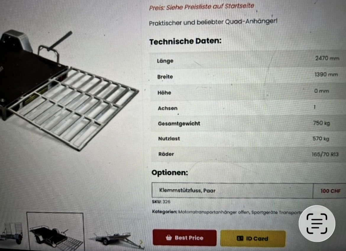 Daltec Anhänger: Daltec Kippanhänger – Gebraucht aus Avenches von kam_h97p 1