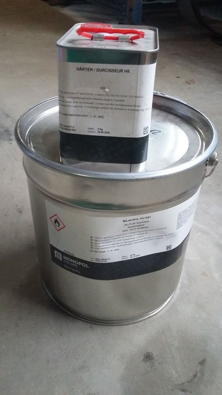 Colori: Lack Farbe 2K  RAL 5012 MONOPOL Bilacryl – Nuovo (secondo la descrizione) da Dulliken venduto da mopar030