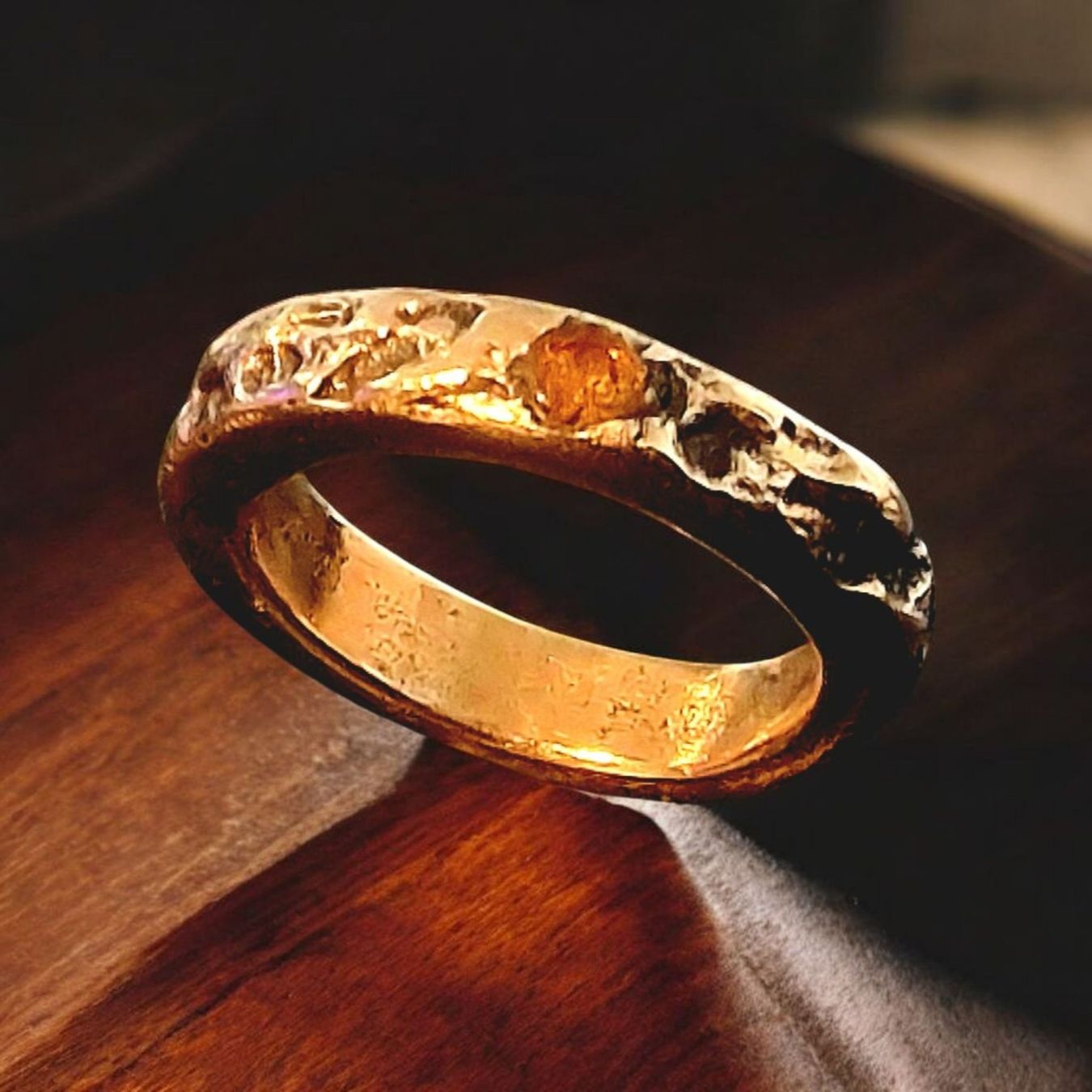 Anelli: Wilder Ring Bronze & Bernstein,  Gr. 51 – Nuovo e nell'imballaggio originale da Aarau venduto da Schmuckhoehle_MD 8