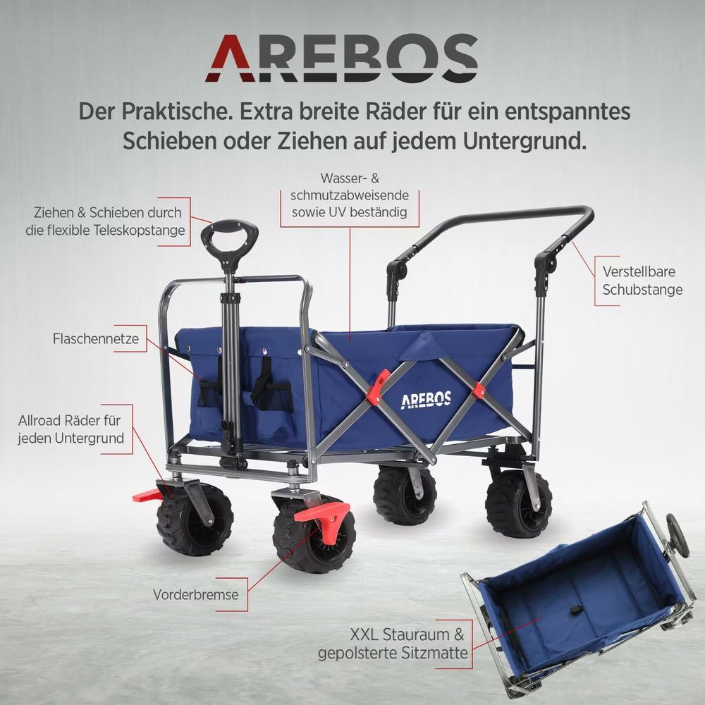Transportwagen: Arebos Bollerwagen - Neu – Neu (gemäss Beschreibung) aus Nebikon von warendiscount 1