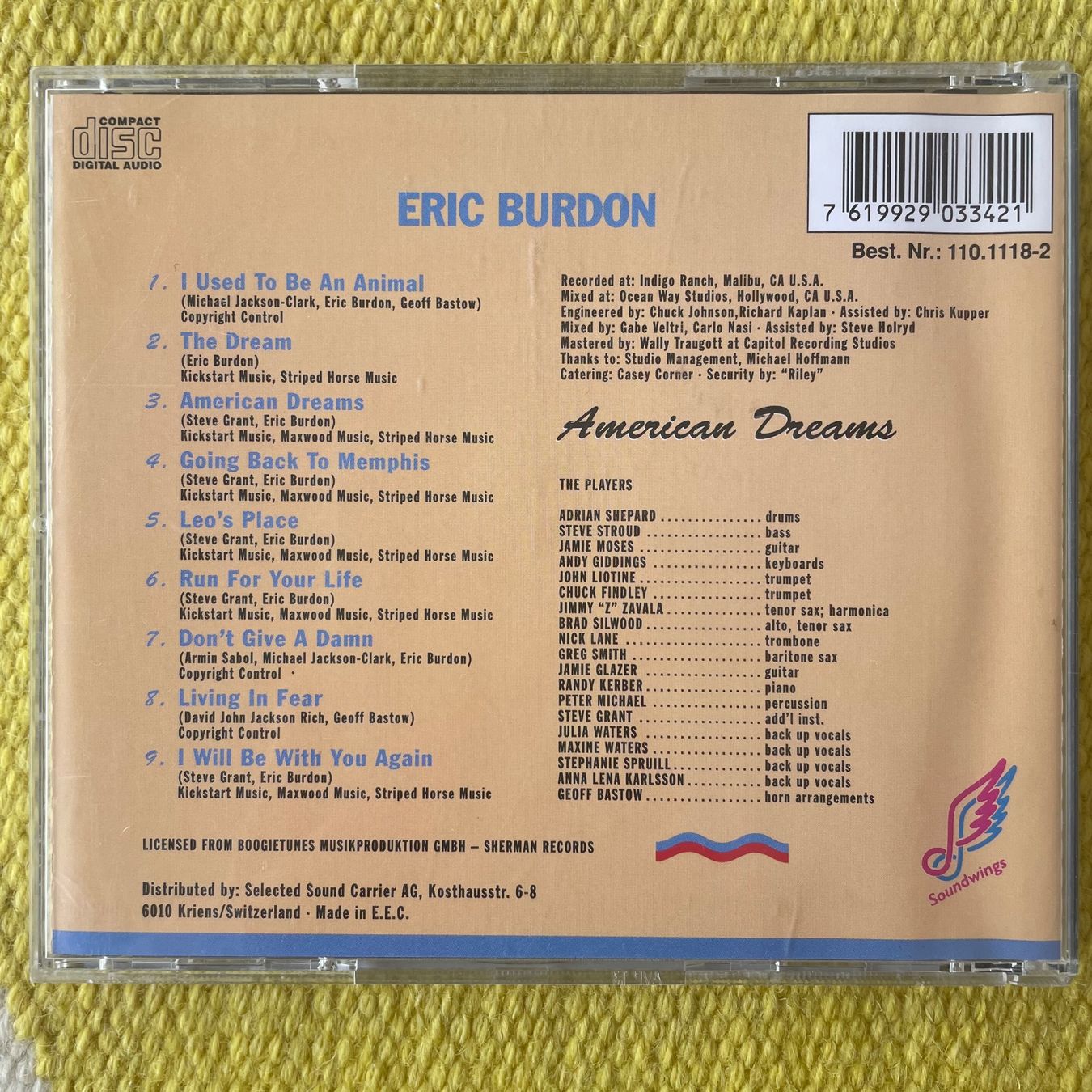 CDs: ERIC BURDON-AMERICAN DREAMS – Gebraucht aus Rorschacherberg von CD-Roli 1