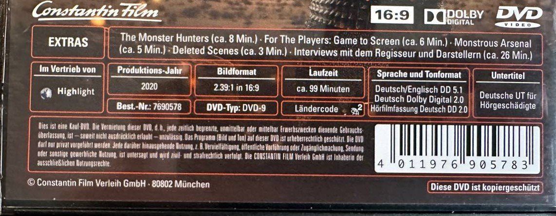 Tutti i DVDs: Monster Hunter DVD Top Zustand – Usato da Beringen venduto da Mantafisch1 2