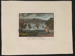 Rheinfall altkolorierter Aquatinta von L. Rio selten