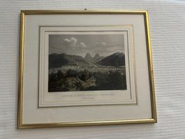 6 antike Originalstiche (handkoloriert)