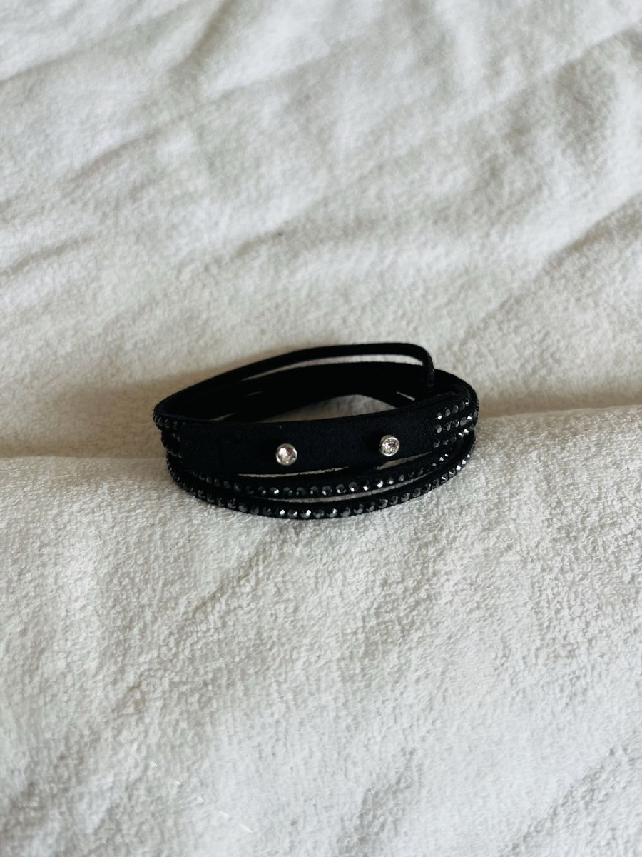 Bracciali & Braccialetti: Bracelet noir strass élégant occasion – Nuovo (secondo la descrizione) da Lausanne venduto da Global.P 1