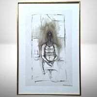 🎨 Alberto Giacometti Bild Caroline 1965 Gerahmt ✨