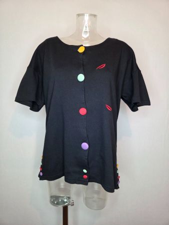 Vintage Button Detail Top M/L