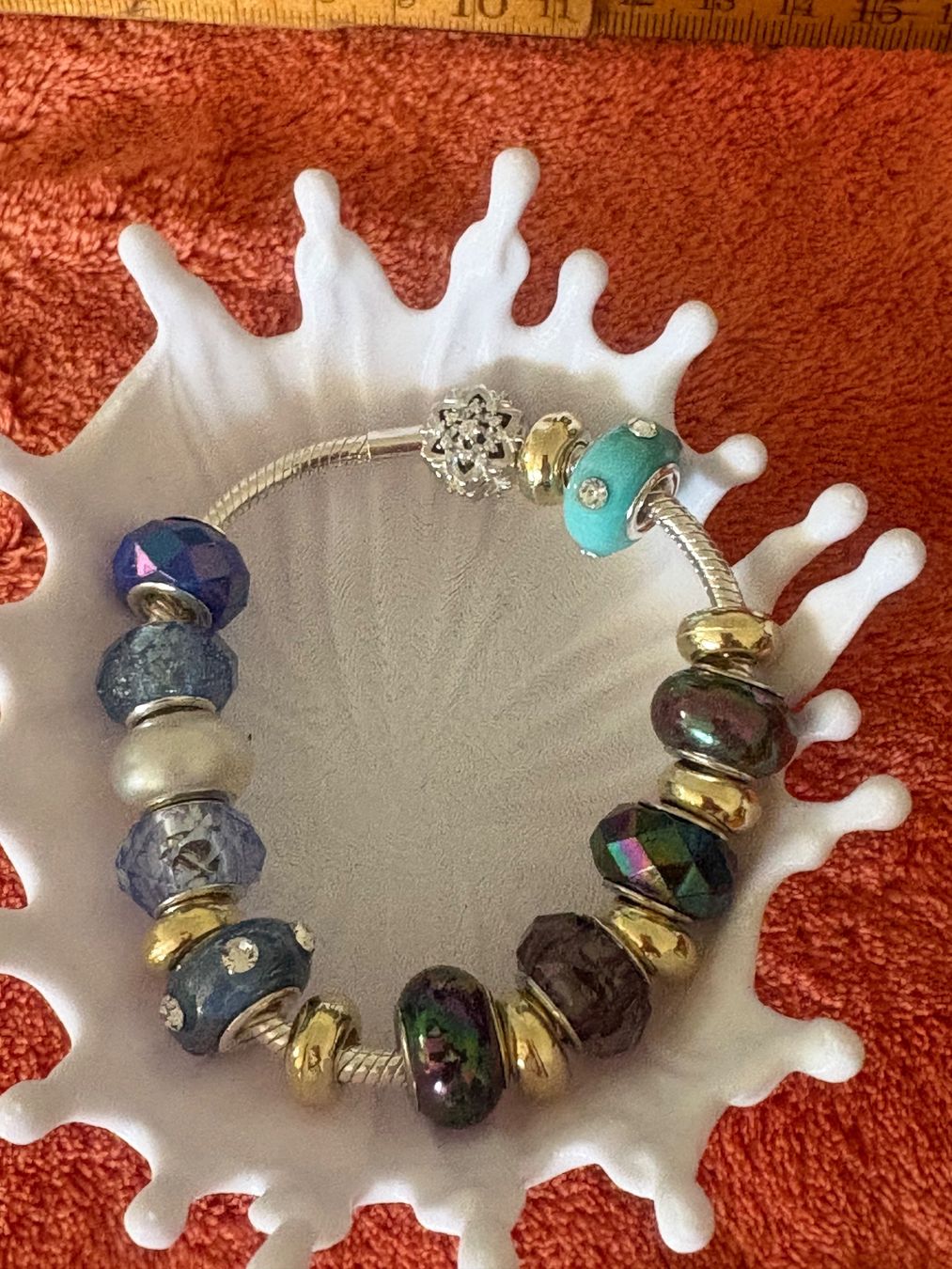Bracciali & Braccialetti: Luxus Elegante 19 cm Armband/Beads Farbe :Silber/Multicolore – Nuovo (secondo la descrizione) da Biel-Bienne venduto da Roserosse13 3