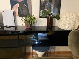 Ikea Besta Tv Bank Custom , GlassVik door, Glass countertop