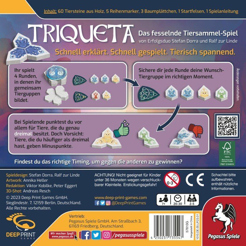 Pegasus Spiele Spiele: Spiel Triqueta 1. Auflage – Neu und originalverpackt aus Uster von Ludit 1