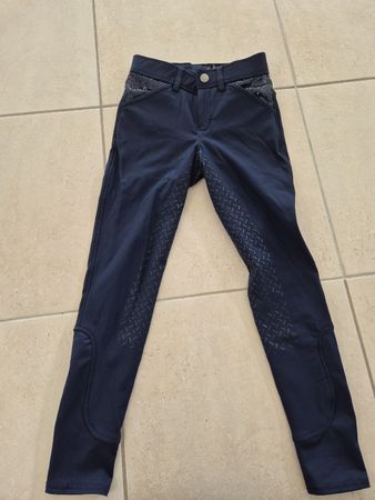 Felix Bühler Reithose Mädchen Blau mit Glitzer & Vollbesatz