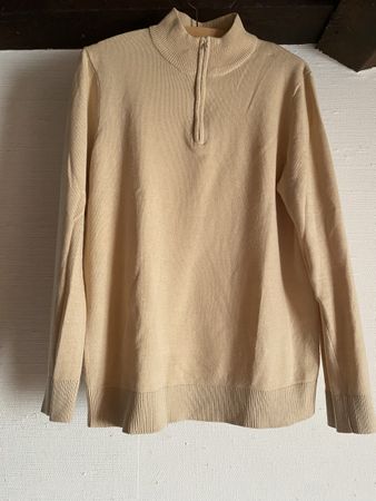 Pull à col zippé Threadbare beige taille M