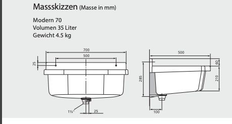 Romay Lavabi & lavandini: Waschbecken ROMAY 35 Liter – Usato da Etzgen venduto da Coltsfoot 8