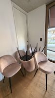6 Rosa Stühle, Samt-Optik