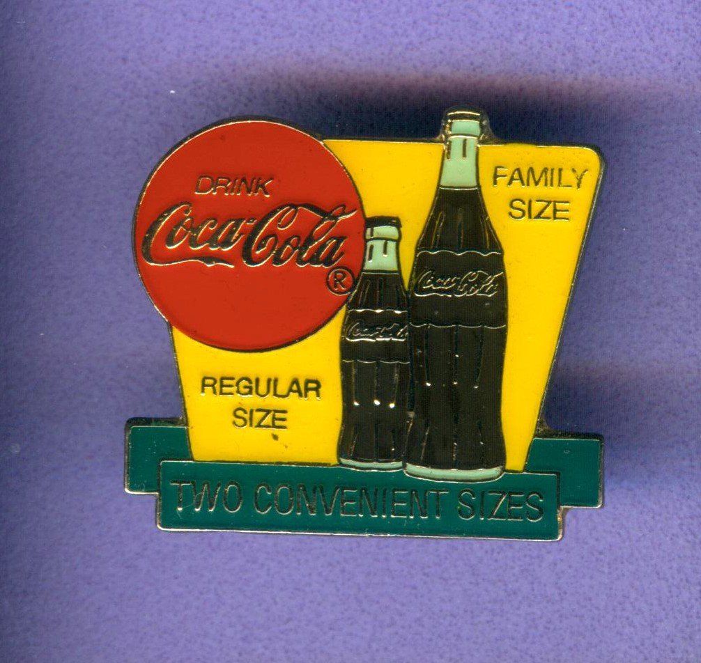 Coca-Cola Plaketten & Abzeichen: Coca Cola  TWO CONVENIENT SIZES – Gebraucht aus Winterthur von Sammleroase