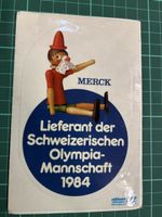 Vintage-Aufkleber von Merck mit Pinocchio-Motiv-Sammlerstück