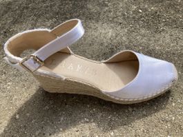 Weisse Sommer Espadrilles Keilabsatz Gr. 39