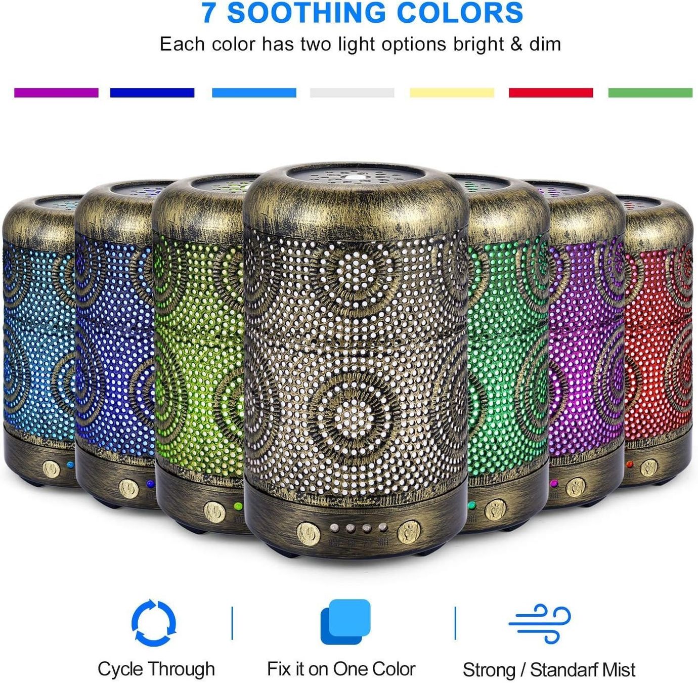 Duftöldiffusoren: Aroma-Diffuser 100 ml aus Metall mit 7 LED-Farben – Neu und originalverpackt aus Schaffhausen von smarastore 2
