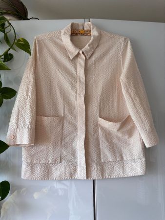 COS cremefarbene Bluse Seersucker Gr. 38