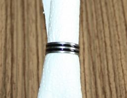 Fingerring Stahl silber-schwarz Ø 20mm NEU (24)