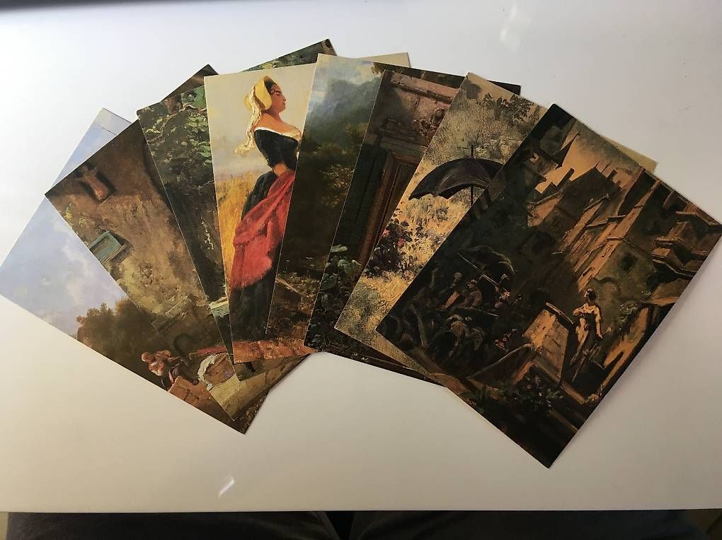 Cartoline postali: 25 alte Ansichtskarten (Gemäldeausschnitte Carl Spitzweg) – Nuovo (secondo la descrizione) da Gockhausen venduto da rewie 2