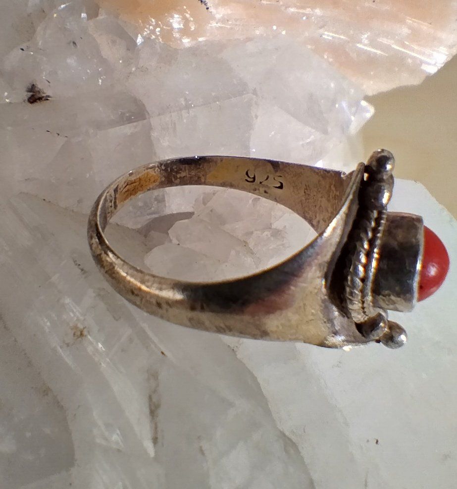 Ringe: VINTAGE RING SILBER 925 VERMUTLICH MIT KARNEOL – Gebraucht aus Romanshorn von Glitzer-Paradies 2