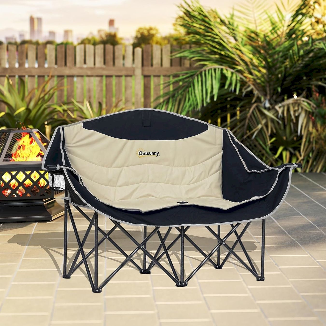 Mobili da campeggio: Outsunny Campingstuhl 2 Sitzer Khaki – Nuovo e nell'imballaggio originale da Bottighofen venduto da zaap 2