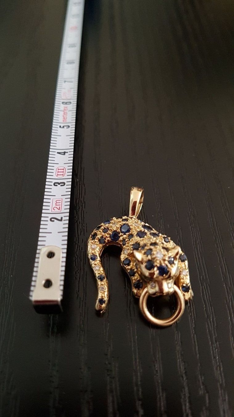 Anhänger: Panther Anhänger 14K mit Saphir+Diamant – Neu und originalverpackt aus KLOTEN von Luxurious-Shop 3