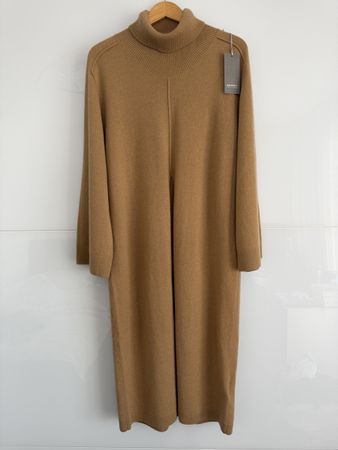 Parenti's 100% Kaschmir Rollkragenkleid in hellbraun NEU!