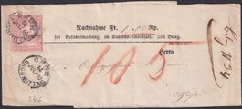1860, STREIFBAND von CHUR (24.JULI) mit 24G (Nachnahme)