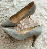 Peter Kaiser Glitzer Pumps Gr. 37 Silber