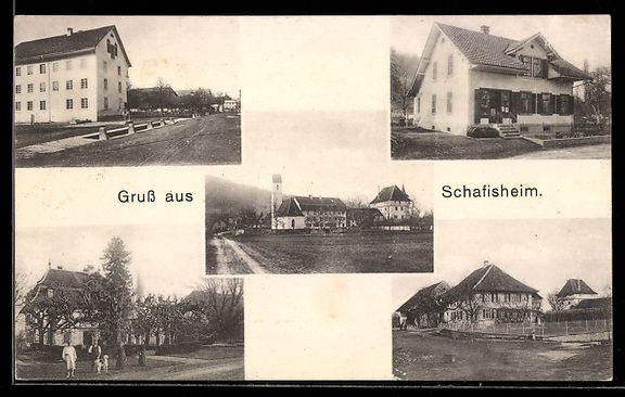 Cartoline postali: Schafisheim, Blick zur Kirche, Strassenp – Usato da Berlin venduto da bartko-reher