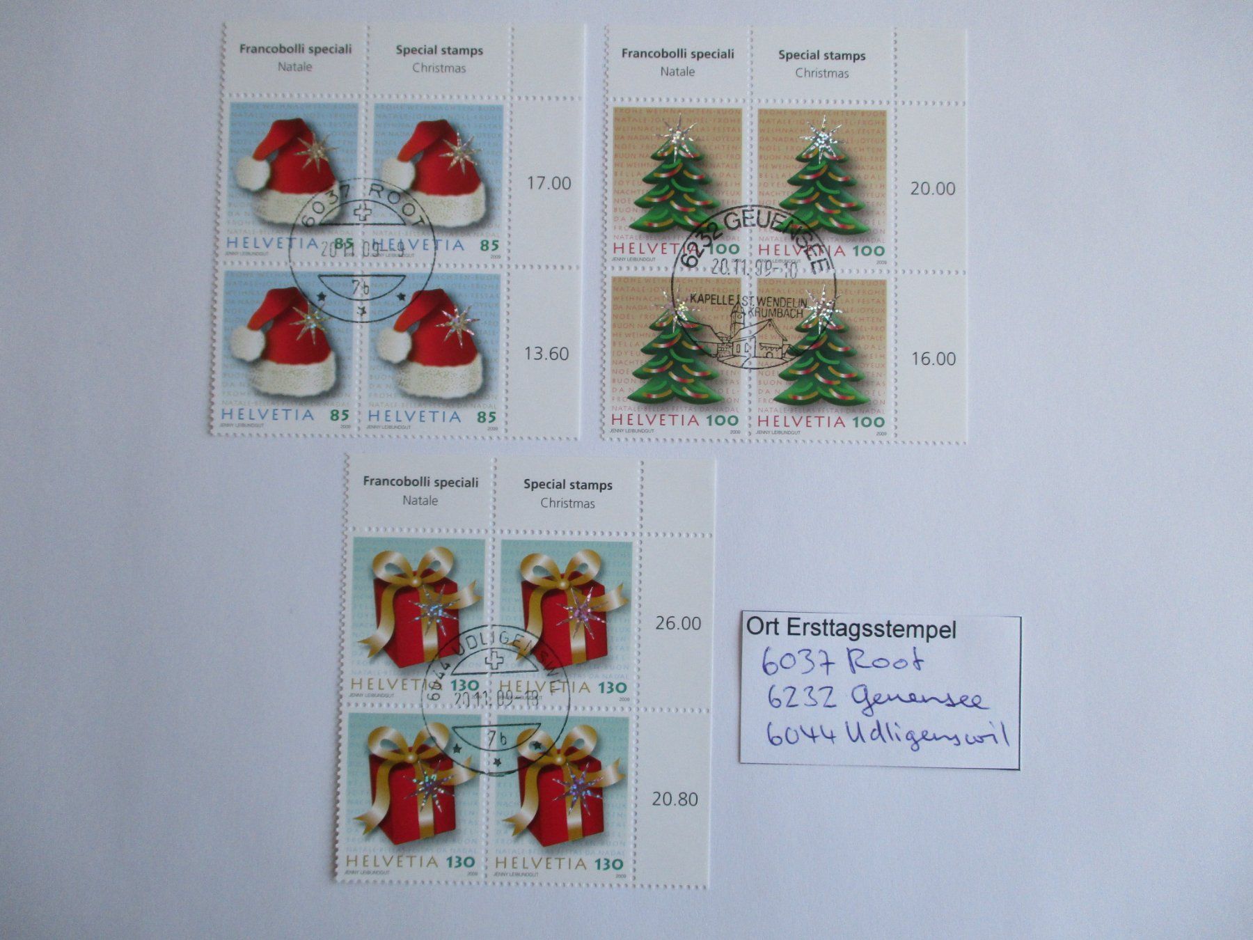 Tutti i francobolli: Viererblock mit Ort Ersttagsstempel 6232 Geuensee – Usato da Langnau b. Reiden venduto da Aktuell88