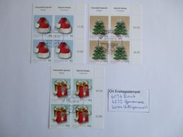 Viererblock mit Ort Ersttagsstempel 6232 Geuensee