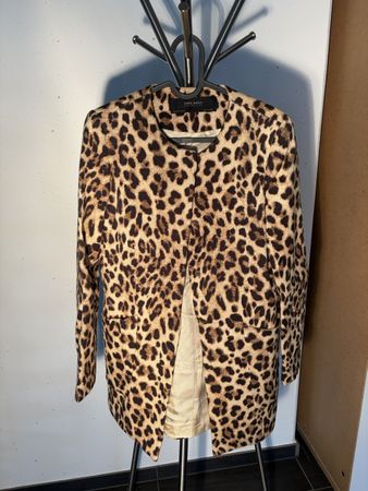 Zara Basic Mantel Leo-Muster beige schwarz wie neu