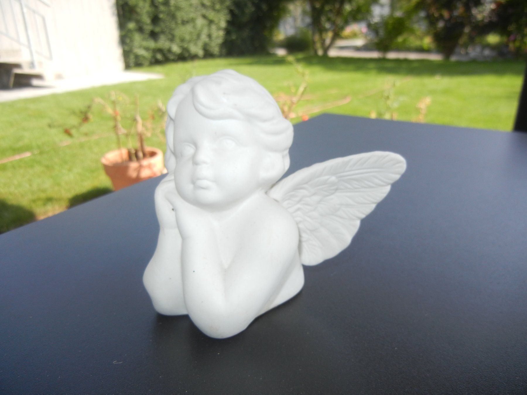 Statuette: Engel Büste, weiss aus Gips – Usato da Langendorf venduto da sonntag10 3