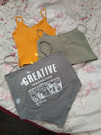 Sommer Set: 3 Crop Tops, verschiedene Farben